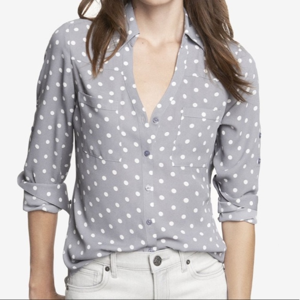 New with tags* Express Polka Dot Portofino Shirt M
